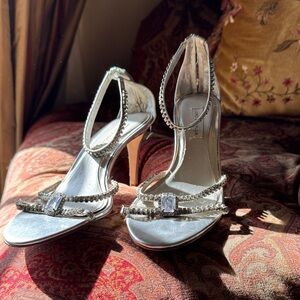 Lord & Taylor Elegant Silver Embellished Heels